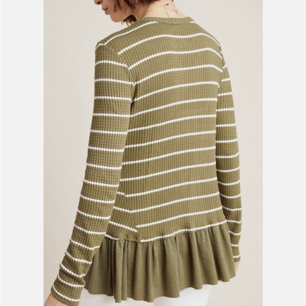 Anthropologie EritAli Striped Tallie Peplum top - Picture 3 of 10